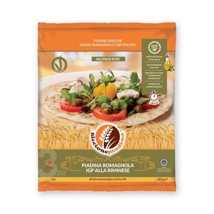 Piadina Romagnola IGP alla Riminese con olio Evo - 3pz 375g