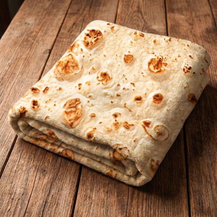 Coperta rotonda in pile con stampa piadina – diametro 180 cm